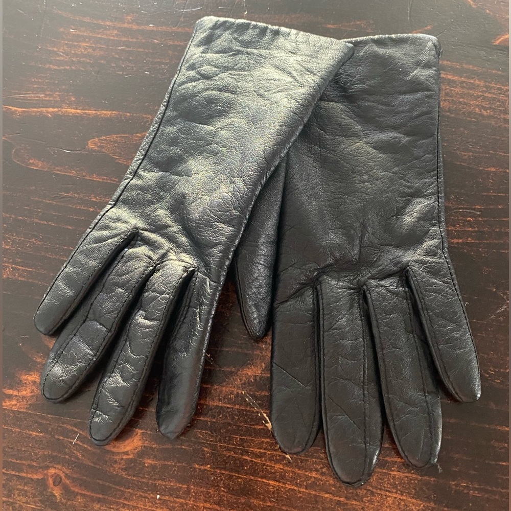 Apt 9 Black Genuine Leather Gloves Size L Lined Winter Dress Gloves